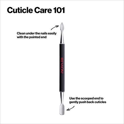 Cuticle Pusher and Nail Cleaner by Revlon, Dual Ended Nail Care Tool, Easy to Use, Stainless Steel (Pack of 1)