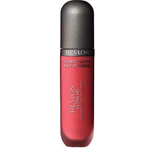 REVLON Ultra HD Lip Mousse Hyper Matte, Longwearing Creamy Liquid Lipstick in Pink, Sunset (810), 0.2 oz