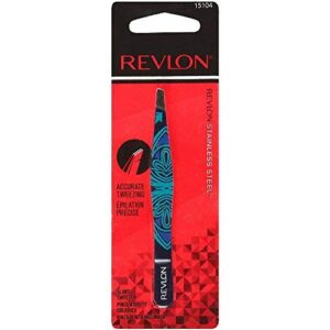 eyebrow hair removal tweezer by revlon, designer collection, high precision tweezers for men, women & kids, stainless steel (pack of 1)