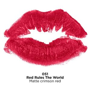 Revlon Super Lustrous Matte Lipstick, Red Rules The World, 1 Count