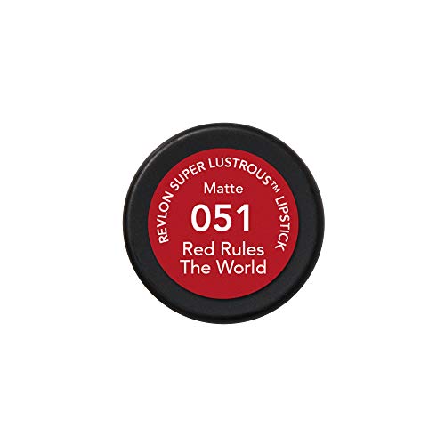 Revlon Super Lustrous Matte Lipstick, Red Rules The World, 1 Count