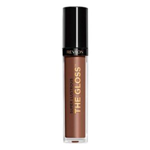 lip gloss by revlon, super lustrous the gloss, non-sticky, high shine finish, 310 choco crush, 0.13 oz
