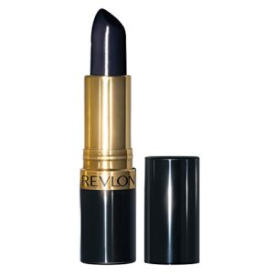 revlon super lustrous lipstick, high impact lipcolor with moisturizing creamy formula, infused with vitamin e and avocado oil in blue/black, midnight mystery (043)