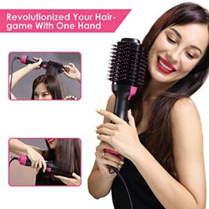 Hair Dryer Brush Blow Dryer Brush in One, Professional Hot Air Brush 4 in 1 One Step Hair Dryer and Styler Volumizer with Negative Ion for Drying, Straightening, Curling, Salon for All Hair Types