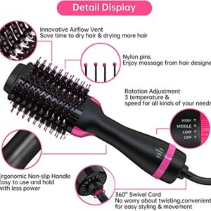 Hair Dryer Brush Blow Dryer Brush in One, Professional Hot Air Brush 4 in 1 One Step Hair Dryer and Styler Volumizer with Negative Ion for Drying, Straightening, Curling, Salon for All Hair Types