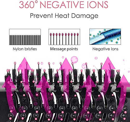 Hair Dryer Brush Blow Dryer Brush in One, Professional Hot Air Brush 4 in 1 One Step Hair Dryer and Styler Volumizer with Negative Ion for Drying, Straightening, Curling, Salon for All Hair Types