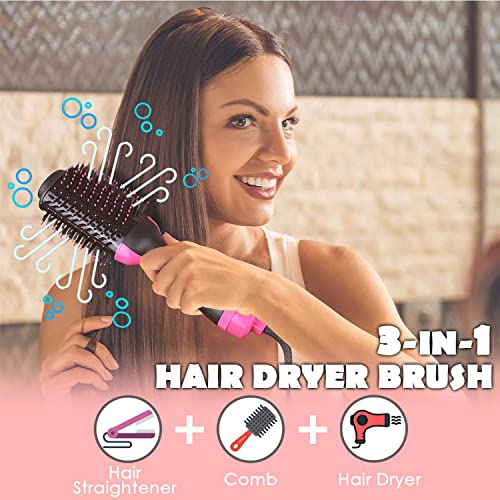 Hair Dryer Brush Blow Dryer Brush in One, Professional Hot Air Brush 4 in 1 One Step Hair Dryer and Styler Volumizer with Negative Ion for Drying, Straightening, Curling, Salon for All Hair Types