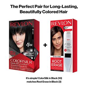 Permanent Hair Color by Revlon, Permanent Hair Dye, Colorsilk with 100% Gray Coverage, Ammonia-Free, Keratin and Amino Acids, 11 Soft Black, 4.4 Oz (Pack of 3)