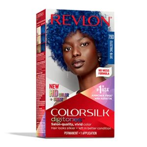 revlon permanent hair color colorsilk digitones with keratin, 79d electric blue (pack of 1)