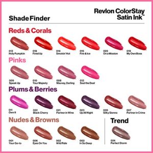 Liquid Lipstick by Revlon, Face Makeup, ColorStay Satin Ink, Longwear Rich Lip Colors, Formulated with Black Currant Seed Oil, 008 Mauvey, Darling, 0.17 Fl Oz