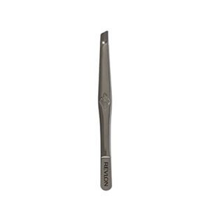 multipurpose hair removal tweezer by revlon, high precision slant tip tweezers for men, women & kids, stainless steel (pack of 1)