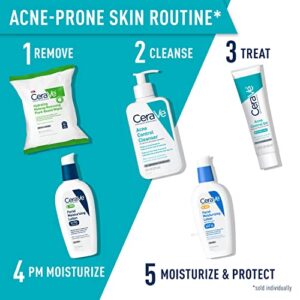 CeraVe Face Wash Acne Treatment | 2% Salicylic Acid Cleanser with Purifying Clay for Oily Skin | Blackhead Remover and Clogged Pore Control | Fragrance Free, Paraben Free & Non Comedogenic| 8 Ounce