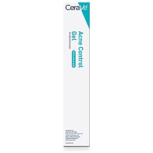 CeraVe Salicylic Acid Acne Treatment with Glycolic Acid and Lactic Acid | AHA/BHA Acne Gel for Face to Control and Clear Breakouts | Fragrance Free, Paraben Free, Oil Free & Non-Comedogenic|1.35 Ounce