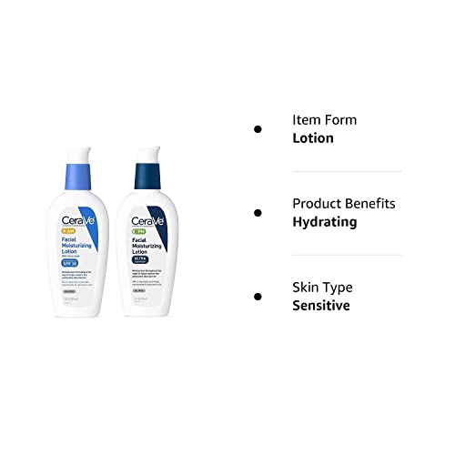 CeraVe Facial Moisturizing Lotion 3oz. AM/PM Bundle