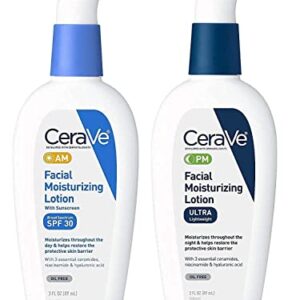 CeraVe Facial Moisturizing Lotion 3oz. AM/PM Bundle