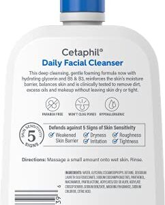 Cetaphil Face Wash, Daily Facial Cleanser for Sensitive, Combination to Oily Skin, NEW 20 oz, Gentle Foaming, Soap Free, Hypoallergenic