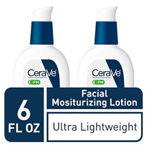 CeraVe Facial Moisturizing Lotion PM | 3 Ounce (Pack of 2) | Ultra Lightweight, Night Face Moisturizer | Fragrance Free