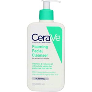 cerave foaming facial cleanser, 12 ounce