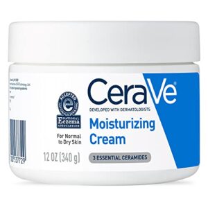 cerave moisturizing cream | 12 oz | daily face & body moisturizer for dry skin
