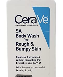 CeraVe SA Skincare Bundle - Contains SA Body Wash for Rough and Bumpy Skin (10 fl oz) and Renewing SA Cleanser (8 fl oz) - Skin Smoothing Formula with Salicylic Acid