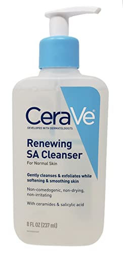 CeraVe SA Skincare Bundle - Contains SA Body Wash for Rough and Bumpy Skin (10 fl oz) and Renewing SA Cleanser (8 fl oz) - Skin Smoothing Formula with Salicylic Acid