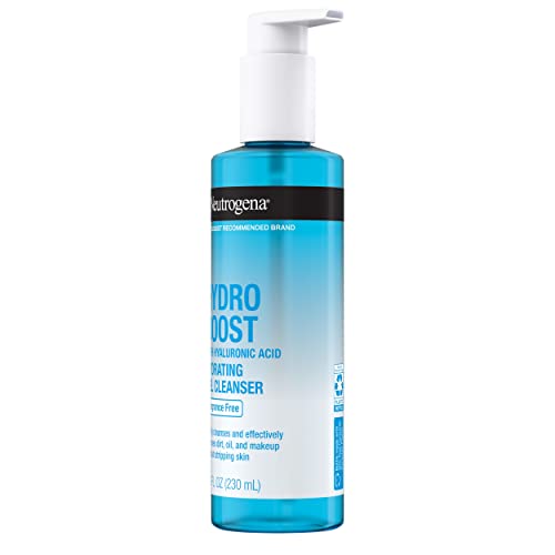 Neutrogena Hydro Boost Fragrance-Free Hydrating Facial Gel Cleanser with Hyaluronic Acid, Daily Foaming Face Wash Gel & Makeup Remover, Lightweight, Oil-Free & Non-Comedogenic 7.8 fl. oz