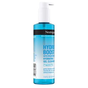 Neutrogena Hydro Boost Fragrance-Free Hydrating Facial Gel Cleanser with Hyaluronic Acid, Daily Foaming Face Wash Gel & Makeup Remover, Lightweight, Oil-Free & Non-Comedogenic 7.8 fl. oz