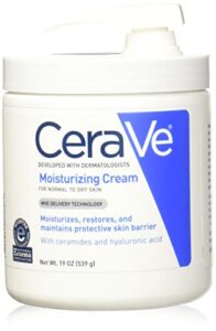 cerave moisturizing cream with pump for normal to dry skin, 19 ounce