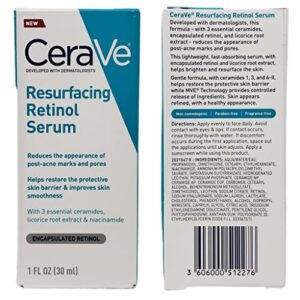 CeraVe Acne Treatment Bundle - Contains CeraVe Resurfacing Retinol Serum (1 fl oz) & CeraVe Acne Control Gel (1.35 fl oz) - With 3 Essential Ceramides, 2 Piece Set, 2.35 Fl Oz