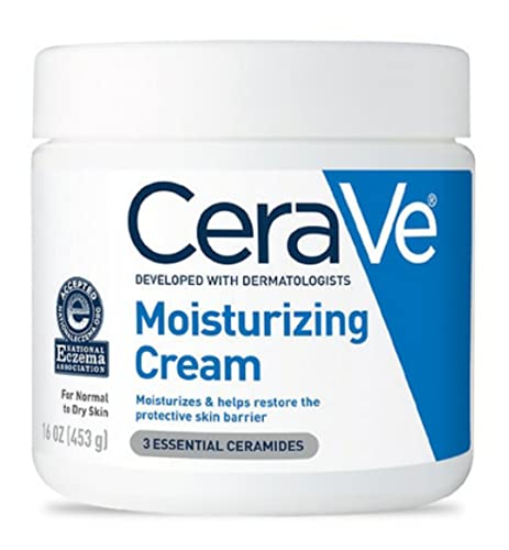 CeraVe Daily Moisturizing Cream Combo Pack - Contains Moisturizing Cream (16 oz) and Travel Size Daily Moisturizing Lotion (3 oz) - Fragrance Free - With 3 Essential Ceramides