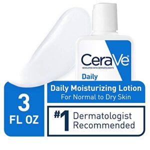 CeraVe Daily Moisturizing Lotion | 3 Ounce | Face & Body Lotion for Dry Skin with Hyaluronic Acid | Packaging May Vary