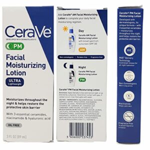 CeraVe Daily Skincare Facial Bundle - Foaming Facial Cleanser (16 oz), AM Facial Moisturizing Lotion with Sunscreen (3 oz), and PM Facial Moisturizing Lotion (3 oz)