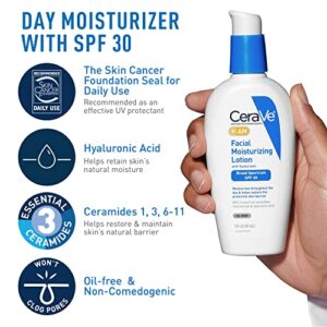 CeraVe AM Face Moisturizer with SPF, PM Face Moisturizer & Hydrating Face Wash Skin Care Set| Travel Size Toiletries | Skin Care Routine for Morning & Night | 3oz Lotion + 3oz Lotion + 3oz Cleanser