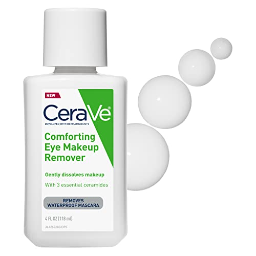 CeraVe Eye Makeup Remover | Waterproof Makeup Remover with Hyaluronic Acid and Ceramides |Non-Comedogenic, Fragrance Free, Non-Greasy & Ophthalmologist Tested | 4 Ounces