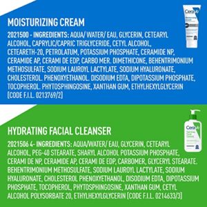 CeraVe Moisturizing Cream and Hydrating Face Wash Skin Care Set for Dry Skin | Face & Body Cream and Moisturizing Non-Foaming Face Wash | Hyaluronic Acid and Ceramides | 8oz Cream + 8oz Cleanser