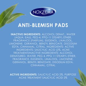 Noxzema Ultimate Clear Face Pads Clears & Prevents Acne Anti-Blemish Made with Over 60% Alcohol 90 Count, Pack of 6