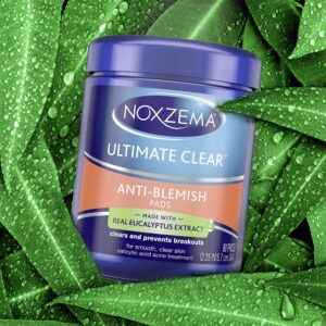 Noxzema Ultimate Clear Face Pads Clears & Prevents Acne Anti-Blemish Made with Over 60% Alcohol 90 Count, Pack of 6