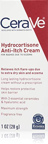 CeraVe Hydrocortisone cream 1% | 1 ounce | eczema treatment & dry skin itch relief cream | fragrance free, 1 Ounce
