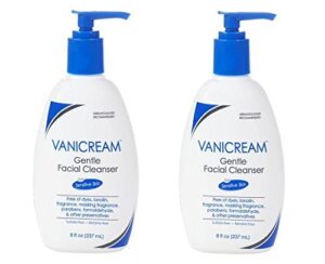 vanicream gentle facial cleanser for sensitive skin, 8 fl oz pack of 2