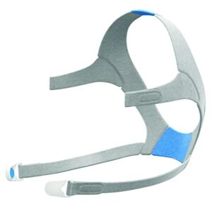 resmed airfit/airtouch f20 headgear – replacement headgear – extra soft with plush straps – large, blue