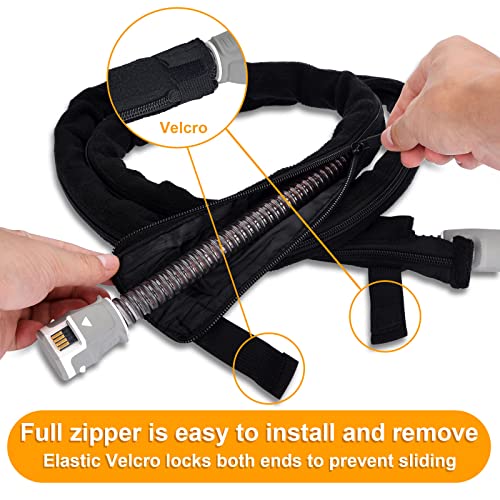 Healvaluefit CPAP Hose Cover 6.3ft, CPAP Tubing Hose Cover Compatible with ResMed ClimatelineAir AirSense 10 & 11 Tubing, Double-sided Wrap Full Zipper Design for Heated Tubing