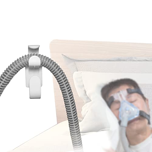 CPAP Hose Hanger with Anti-Unhook Feature - CPAP Mask Hook & CPAP Tubing Holder - CPAP Hose Organizer Avoids CPAP Hose Tangle and Allows You to Sleep Better (2 PCS)