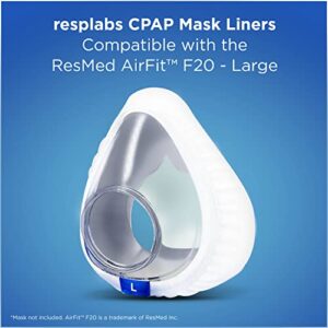 resplabs CPAP Mask Liners - Compatible with ResMed AirFit F20 Masks, Large - Reusable, Washable Cushion Covers - 4 Liner Pack