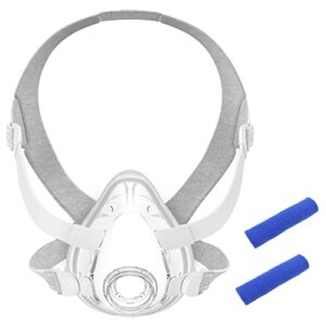 full face replacement set for f20 with large cushion, headgear, frame, clips and strap covers, great-value & quick-disconnect- covers nose and mouth