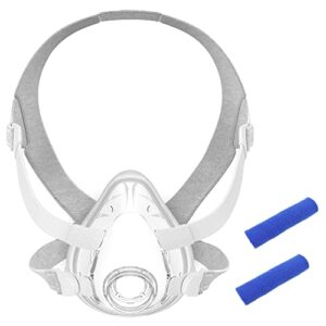 Full Face Replacement Set for F20 with Large Cushion, Headgear, Frame, Clips and Strap Covers, Great-Value & Quick-Disconnect- Covers Nose and Mouth