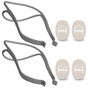 [2 straps and 4 clips] impresa headgear for resmed airfit p10 nasal pillow cpap mask