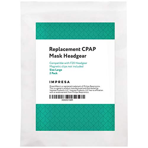 IMPRESA 2 Pack Replacement Headgear Compatible with Resmed AirFit™ F20 (Large) Nasal Pillow CPAP Mask