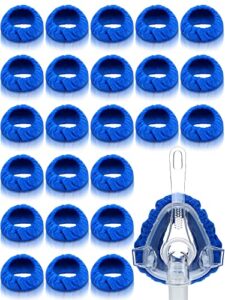 24 pack mask liners full face reusable soft mask covers reduce air leaks and blisters washable cushion covers compatible with most full face masks (blue)