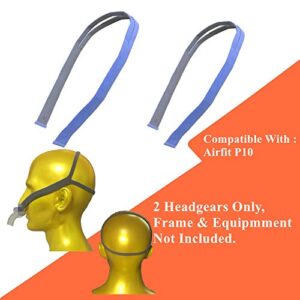 2 Replacement p10 Headgears Compatible with ResMed Airfit P10 Nasal Pillow,p10 Frame Headgear Replacements Strap Blue and Gray