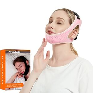 chin strap for cpap users, anti snoring sleep aid solution for men and women, adjustable effectively reduce snoring, stop snore device for better sleep (pink)